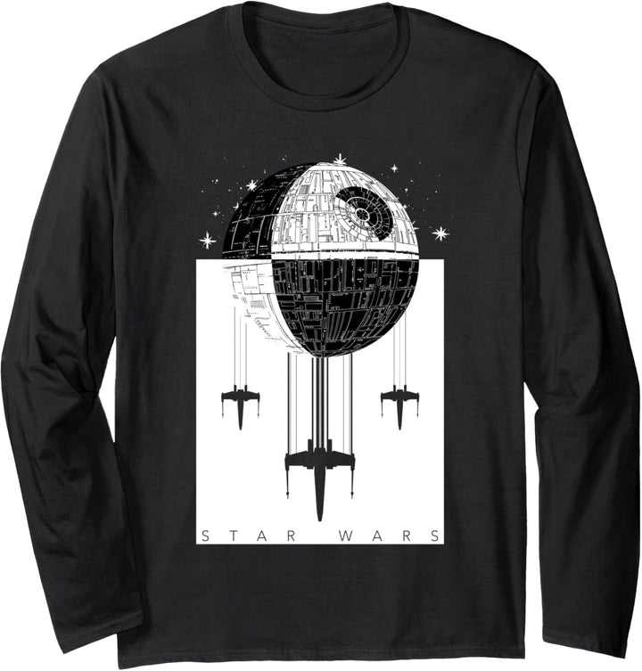Star Wars Death Star Split Color Langarmshirt