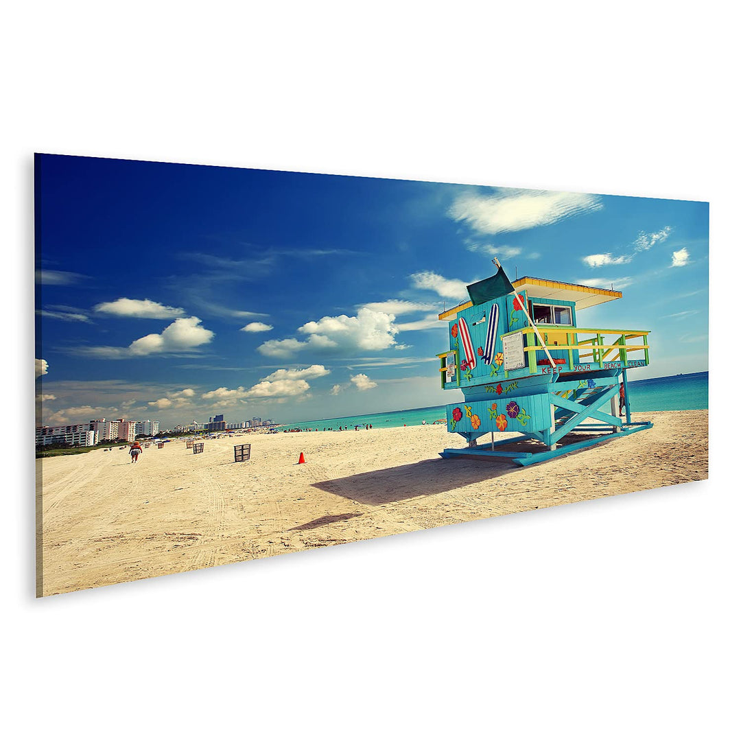 islandburner Bild auf Leinwand South Beach In Miami Florida Wandbild Poster Kunstdruck Bilder Format