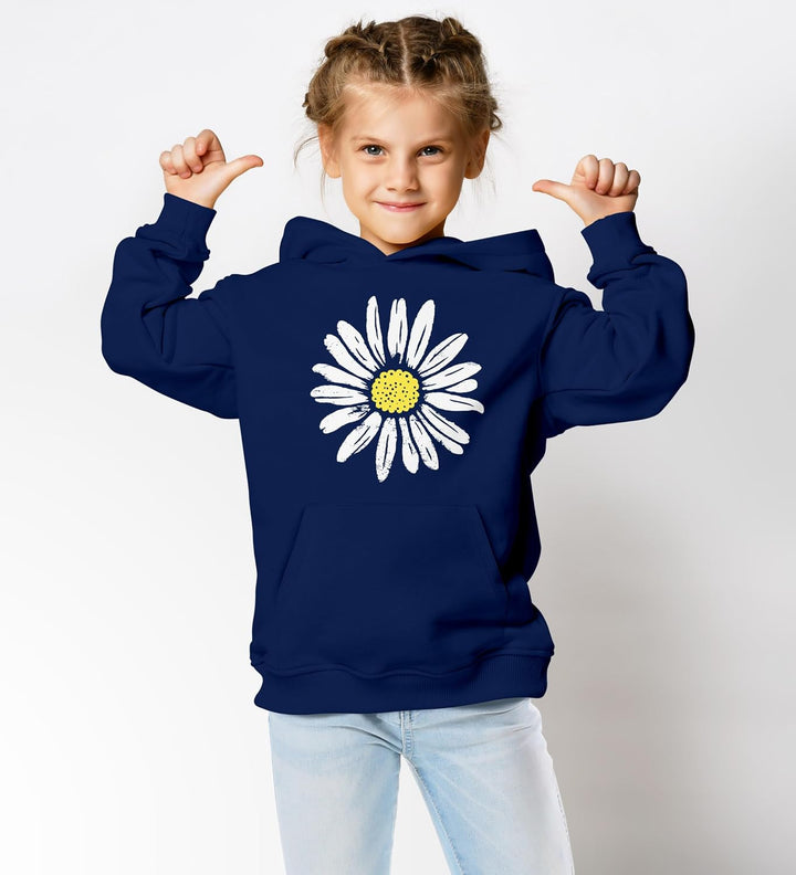Neverless® Kinder Hoodie Mädchen Blumen Aufdruck Kapuzenpullover Sweatshirt Kapuze Navy 116, Navy 11