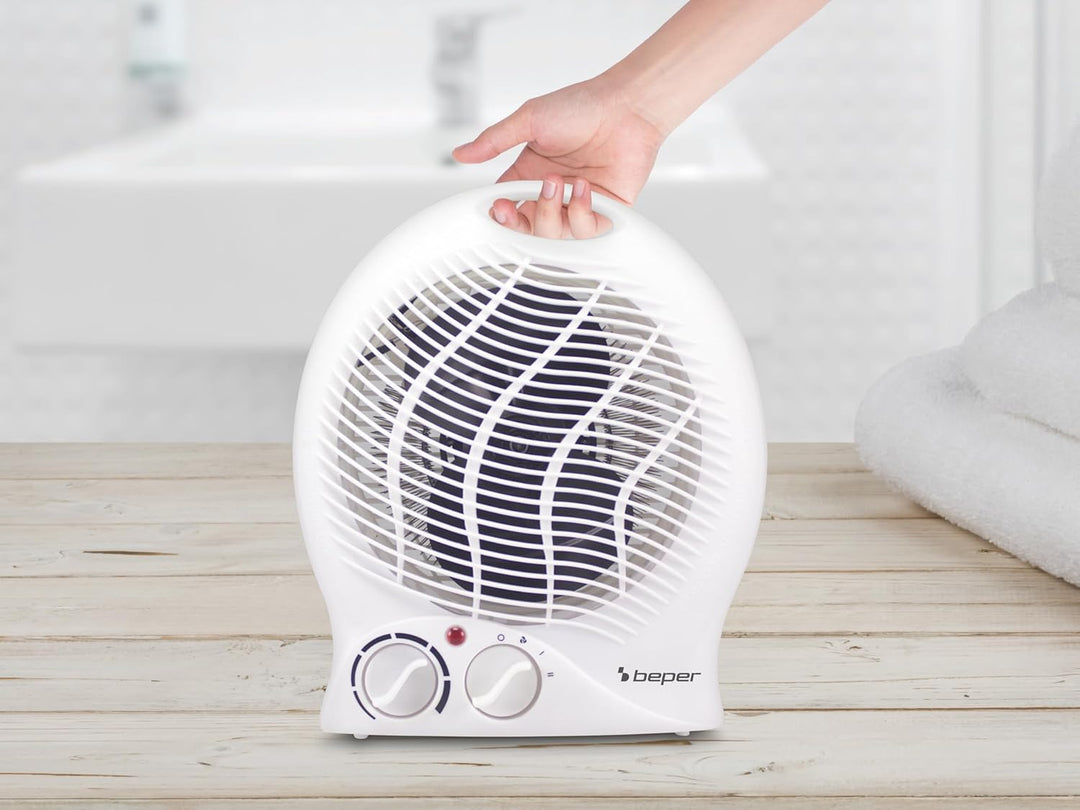 BEPER P203TER202 Heizlüfter, 2000W, 2 Wählbare Wattstufen, Kompakter Heizlüfter mit einstellbarem Th