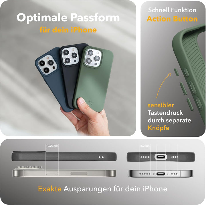 Woodcessories - BioCase, Magnetische Handyhülle für iPhone 15 Pro kompatibel mit MagSafe, Hülle mit
