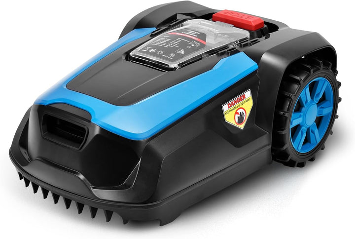 Bonnlo Mähroboter mit Begrenzungskabel, 20V 4.0Ah Akku Selbstladung, Mähroboter mit Bluetooth/WLAN S