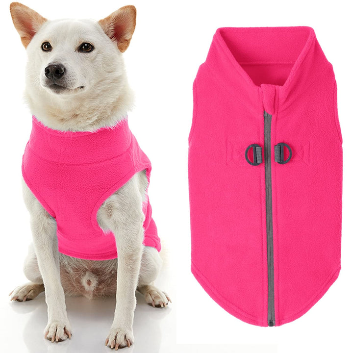 GOOBY Zip Up Fleece-Weste für kleine Hunde, rose, xs rose X-Small chest (~11"), rose X-Small chest (