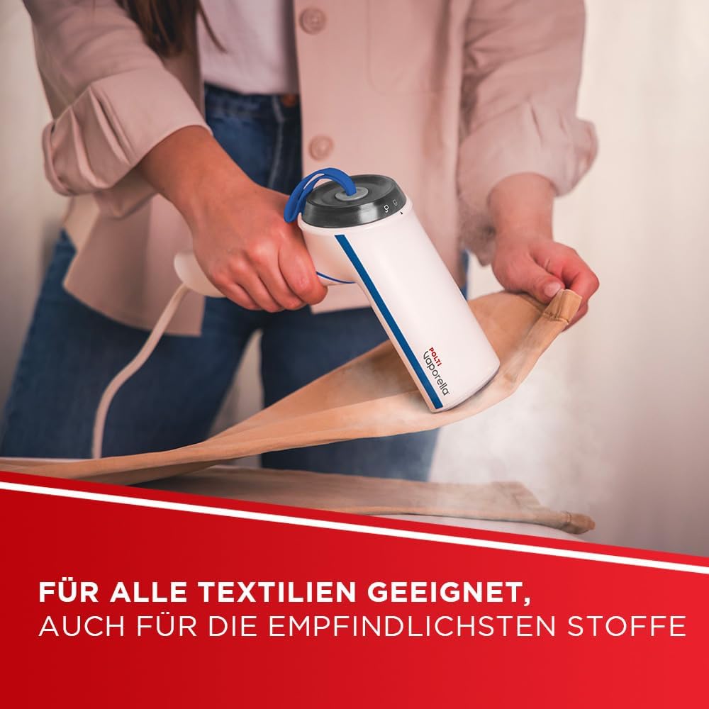 Polti Vaporella Vertical Styler GSM50B, Tragbare vertikale Dampfbürste mit klappbarem Griff, Aufheiz