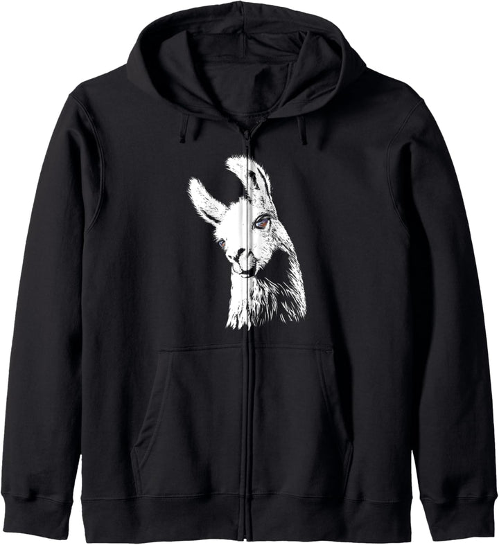 Cute Llama handgezeichnete Skizze künstlerisch Kapuzenjacke