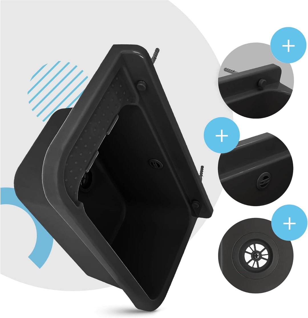 Instalguru Utility Waschbecken Regal Garten Garage Outdoor Indoor 50 cm x 34 cm x 21 cm Spülbecken S