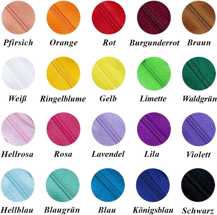 KGS Nylon-Reissverschluss zum Nähen und Basteln | Mehrfarbige Reissverschlüsse für Taschen, Beutel,