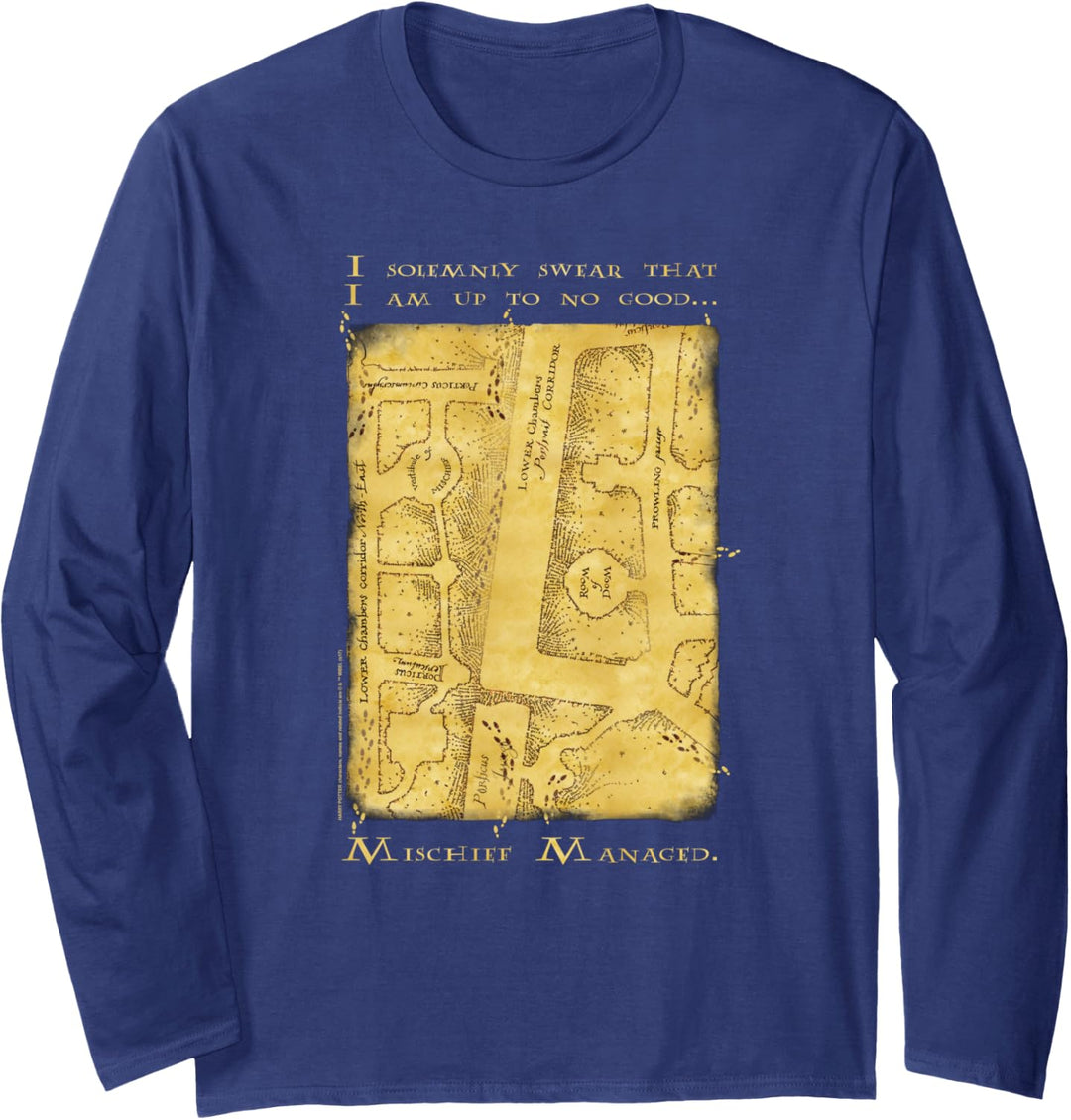 Harry Potter Marauder's Map Interior Words Langarmshirt