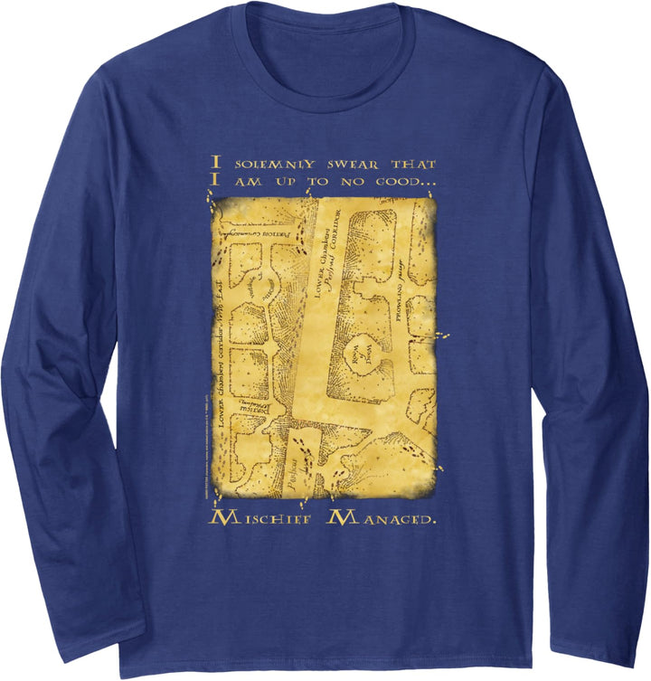 Harry Potter Marauder's Map Interior Words Langarmshirt