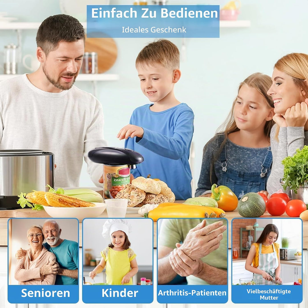 Elektrischer Dosenöffner für Senioren,Aufladbarer Elektrische Dosenöffner mit Einem Tastendruck,Glat