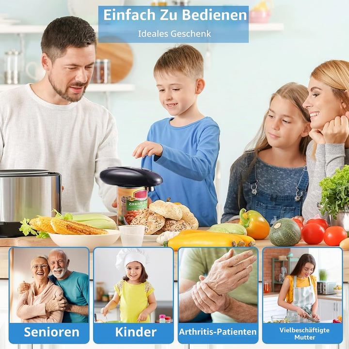 Elektrischer Dosenöffner für Senioren,Aufladbarer Elektrische Dosenöffner mit Einem Tastendruck,Glat
