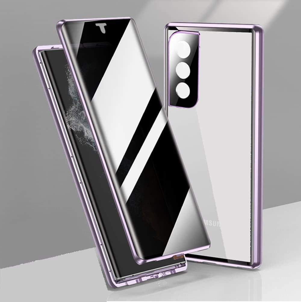 CeeEee Anti-Spy Case für Samsung S22+ Hülle 5G Ultra Dünn Magnetische Cover mit Dual Gehärtetem Glas