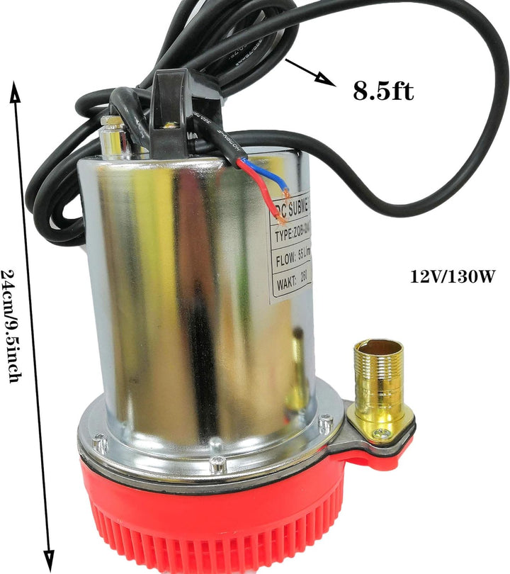 SHYLIYU Tauchwasserpumpe 12V DC 130W Solarbetriebene Pumpen, geeignet zum Pumpen von sauberem/Schmut