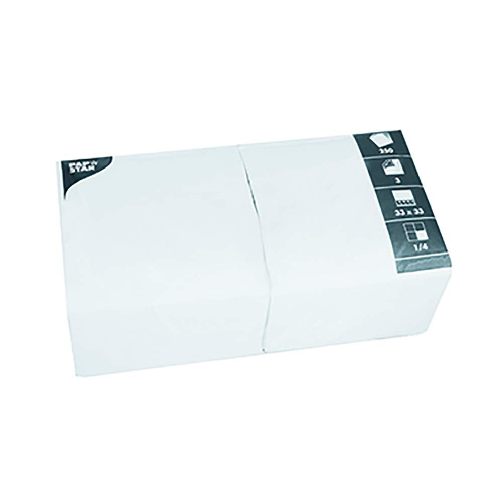 PAPSTAR 12484 Servietten, 330 x 330 mm, 3-lagig, weiss