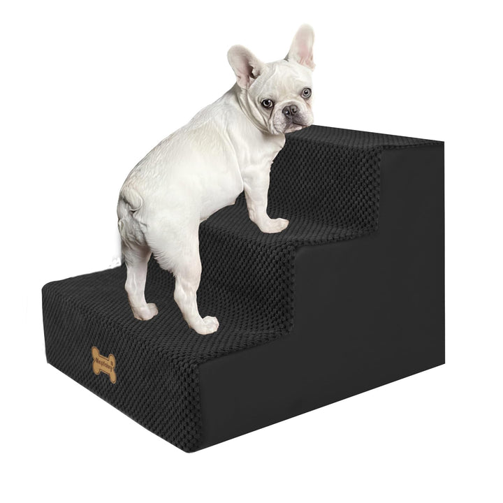 Nepfaivy Hundetreppe für Kleine Hunde 3-Stufig, Hundetreppe Hunderampe für Bett und Sofa aus Hochdic