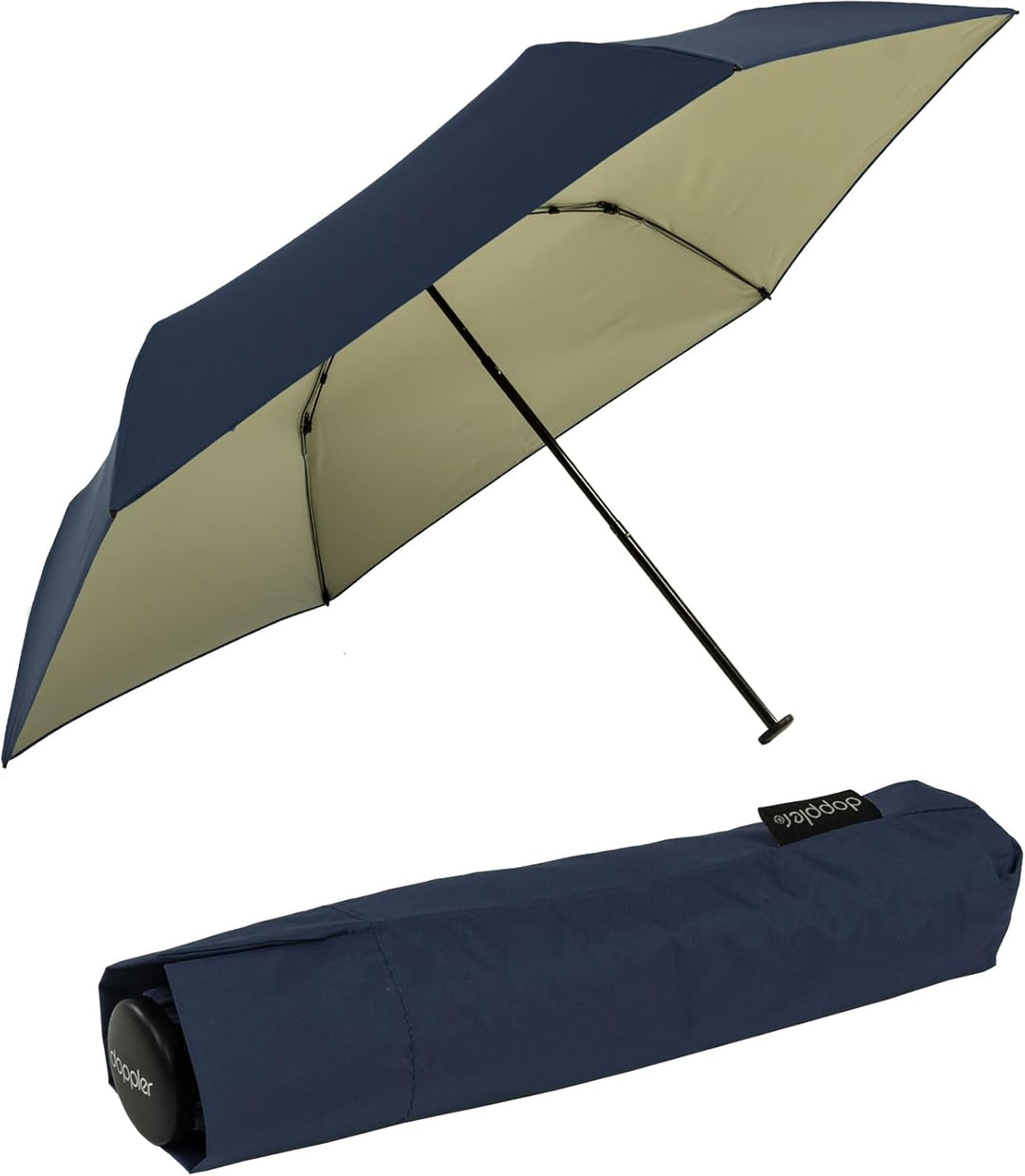 Doppler Zero extrem Leichter Mini Damen Taschenschirm UV-Schutz Ultra Sun - Navy-Ivory