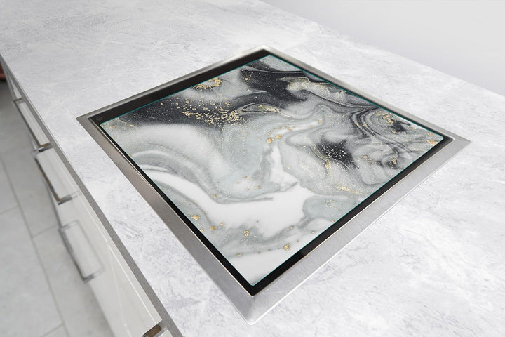 TMK ArtDeko Herdabdeckplatte 50x52 Einteilig Glas Induktion Herdschutz Spritzschutz Glasplatte Deko