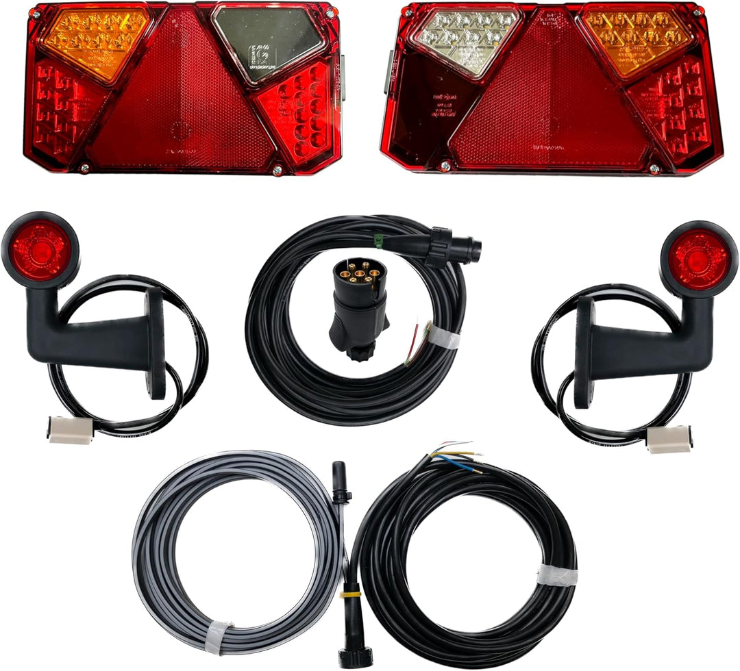 Anhängerbeleuchtung SET LED Rückleuchten Umrissleuchten Kabel 7,1m für Anhänger