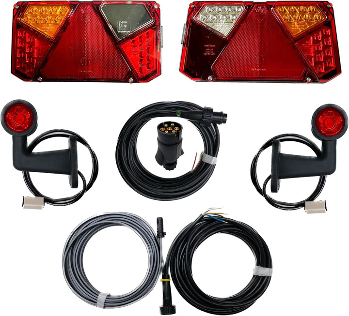 Anhängerbeleuchtung SET LED Rückleuchten Umrissleuchten Kabel 5,6m für Anhänger