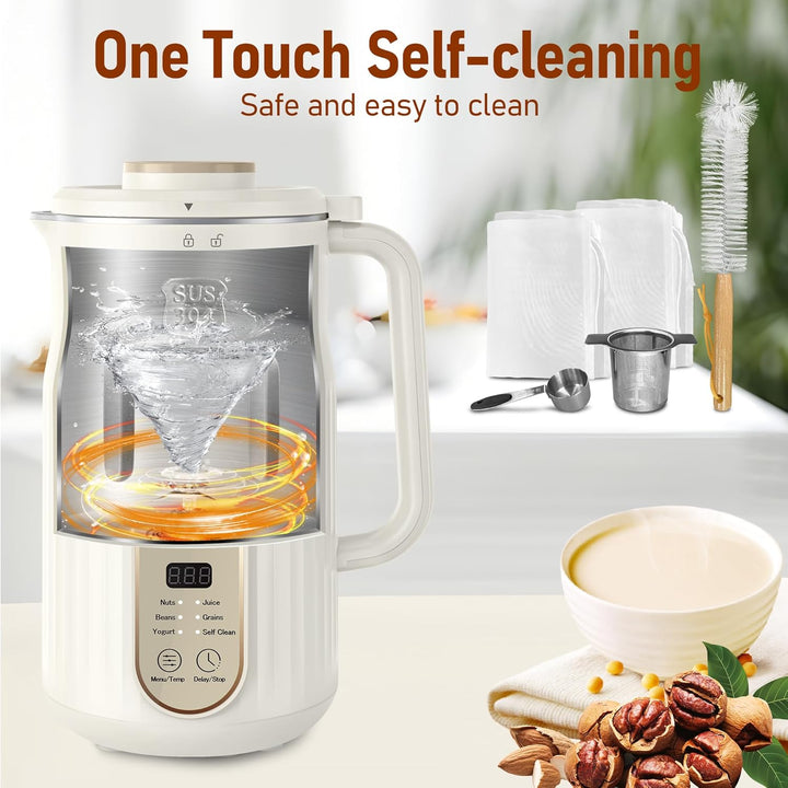 AlfaBot N2 Nussmilchmaschine, Automatische Mandelmilchmaschine für selbstgemachte Pflanzenmilch, Haf