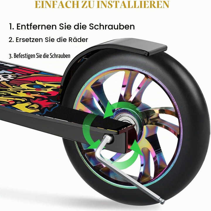 DBREAKS Stunt Scooter Ersatzräder 100mm 2 Stück mit ABEC 9 Kugellagern, Härtegrad 88A für Roller all