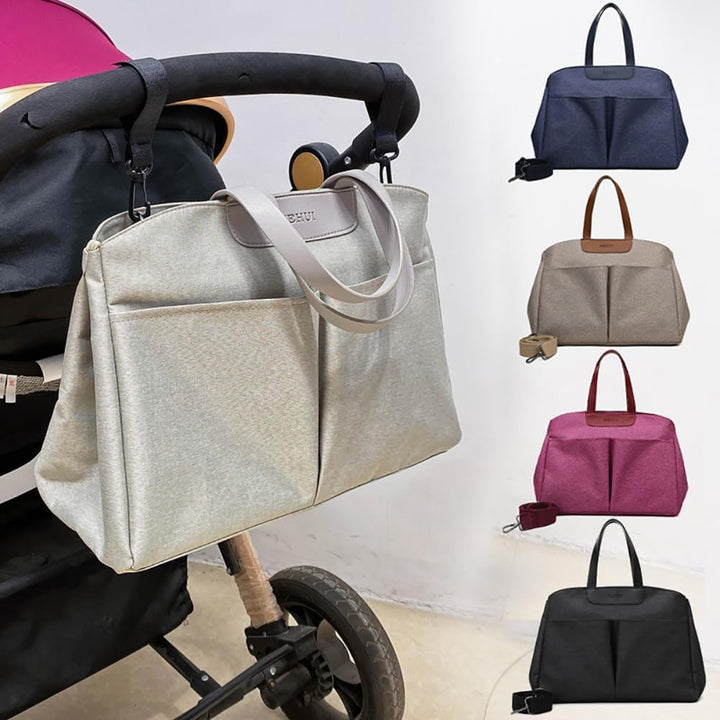 Wickeltasche Kinderwagen Damen Wasserdicht, mit 2 Kinderwagen Haken &amp; Isoliertasche, Elegante Wickel