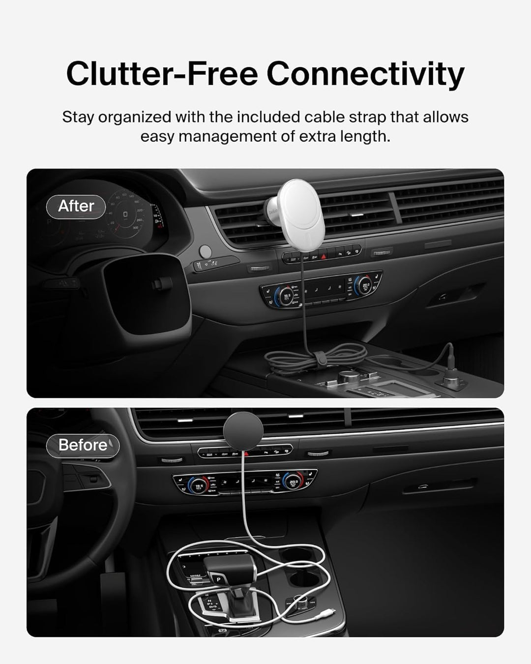 Belkin BoostCharge Pro magnetisches kabelloses Kfz-Ladegerät mit Qi2 (15 W), MagSafe-kompatibles Aut