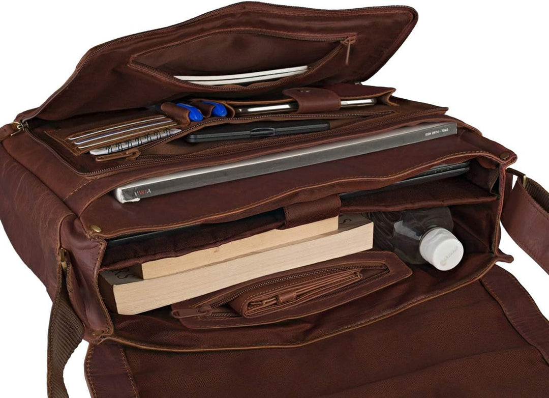 STILORD Vintage Umhängetasche Leder gross für Herren Damen 15.6 Zoll Laptoptasche Unitasche Bürotasc