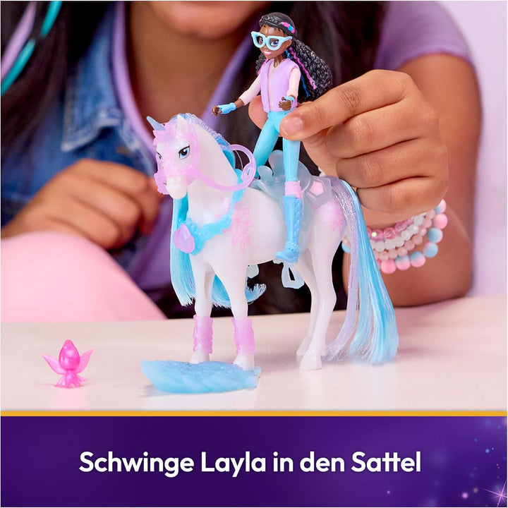 Unicorn Academy - Glacier’s Gemstone-Abenteuer mit Layla, ca. 12 cm Originalfiguren zur Netflix Seri
