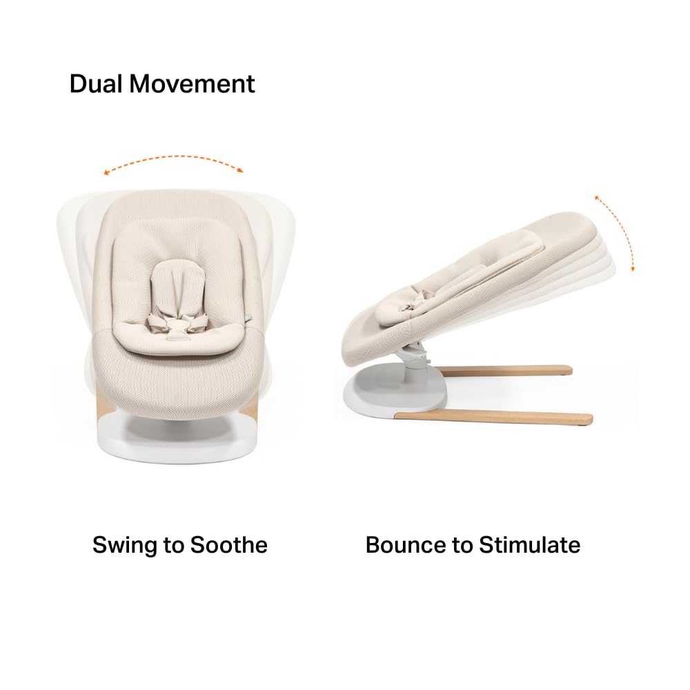 Stokke Yoga Babywippe & Schaukel, Light Sand - 2 Bewegungsrichtungen zur Beruhigung & Stimulation vo