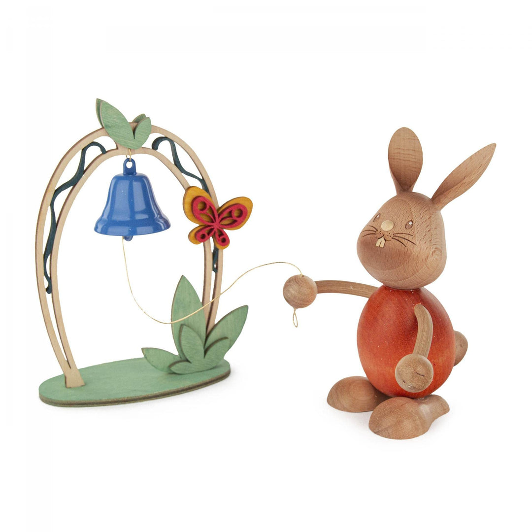 Rudolphs Schatzkiste Osterhase Hase Stupsi mit Glocke Höhe 13cm NEU Osterfigur Holzhase