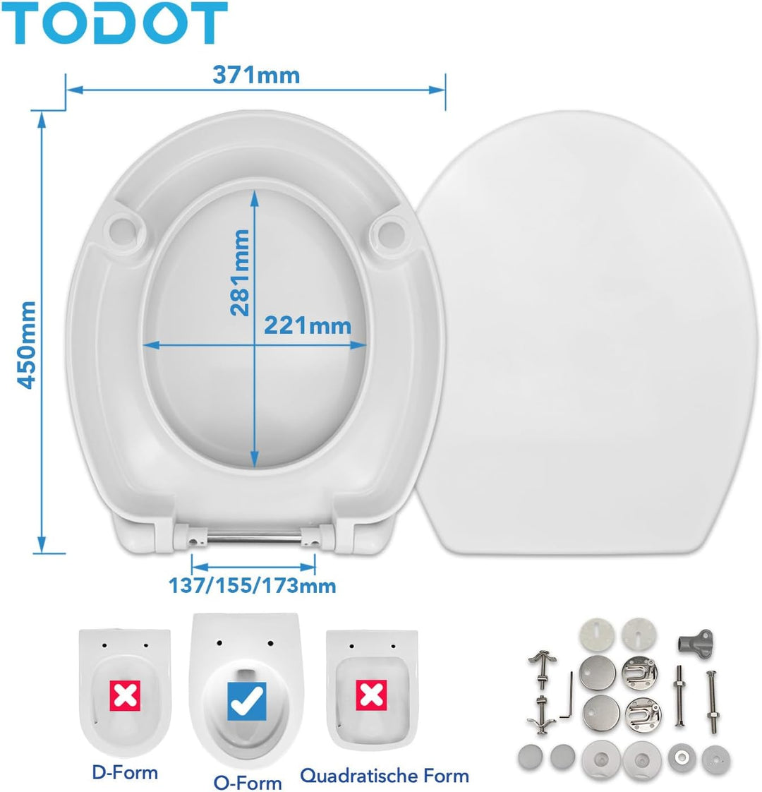 WC-Sitz erhöht 5cm für ältere/behinderte Menschen, WC-Sitzerhöhung Toilettensitz aus Duroplast, leis