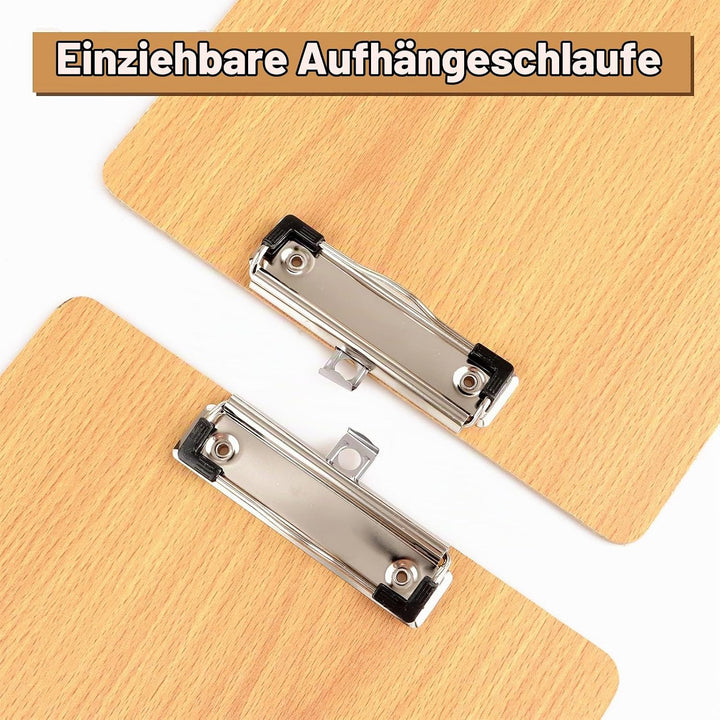 APACALI 10 Stück Klemmbrett A4 Holz, Klemmbrett Holz, Zwischenablage Schreibbrett, Pad Halter Clipbo