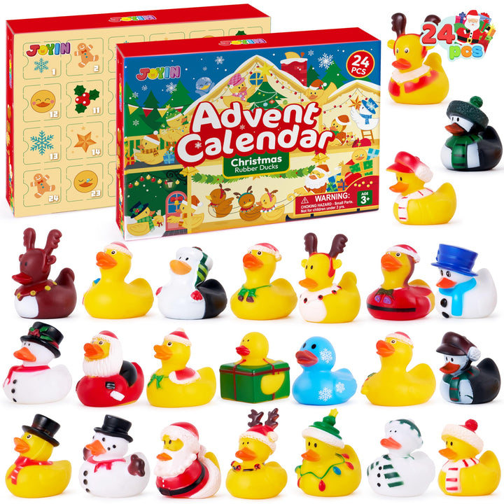 JOYIN Adventskalender 2025 mit Enten, 24-tägiger Countdown-Kalender mit Gummienten, Badeenten-Spielz