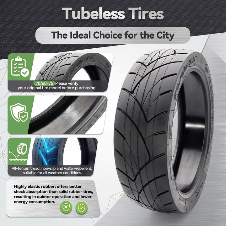70/60-7.5 Reifen Tubeless für Segway Ninebot MAX G3 E Scooter Vakuumreifen | 11 Zoll Selbstheilender