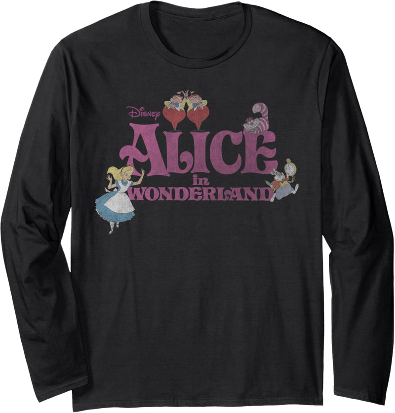 Disney Alice In Wonderland Group Shot Movie Logo Langarmshirt