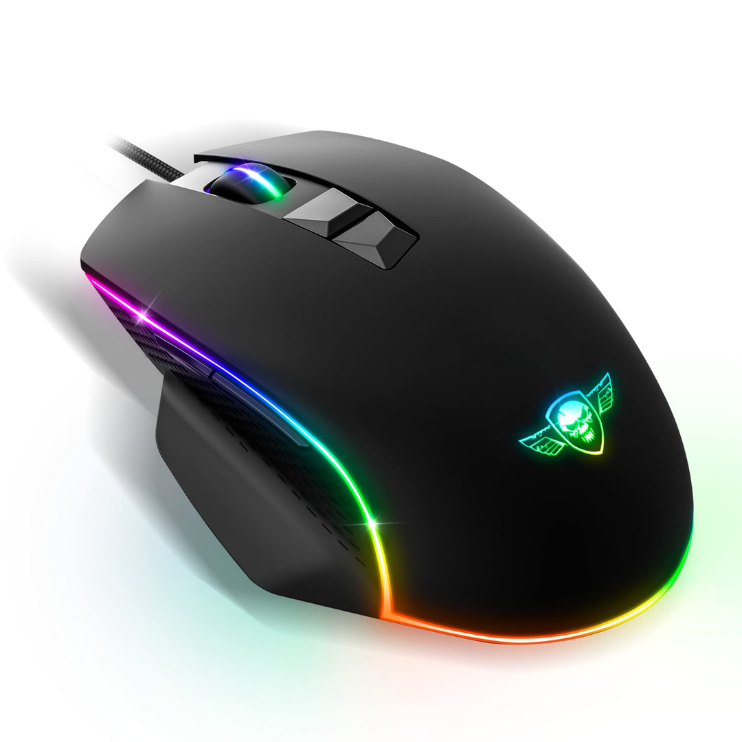SPIRIT OF GAMER Pro M1, Gaming Maus Kabelgebunden, 7 Programmierbare Knöpfe, Optischer Sensor 8000 D