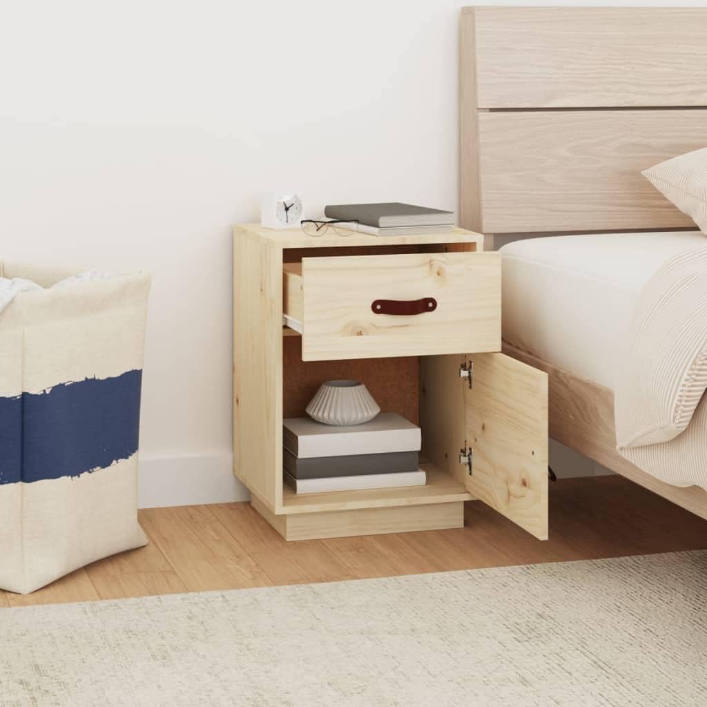 FIRBNUS Bedside Table Nachtkonsole Beistelltisch mit Stauraum Night Stand Nachttisch 40x34x55 cm Mas