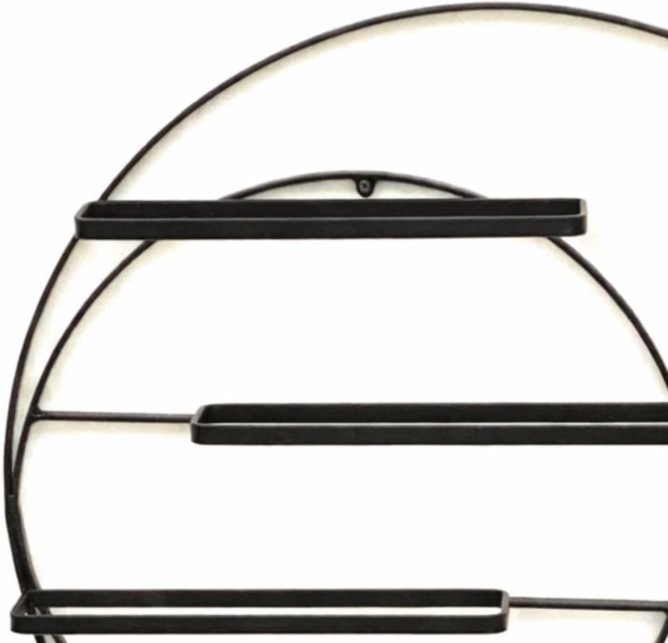 DanDiBo Weinregal Metall Wand 55 cm Schwarz Largo Rund Flaschenregal 96213 Flaschenhalter Wandmontag