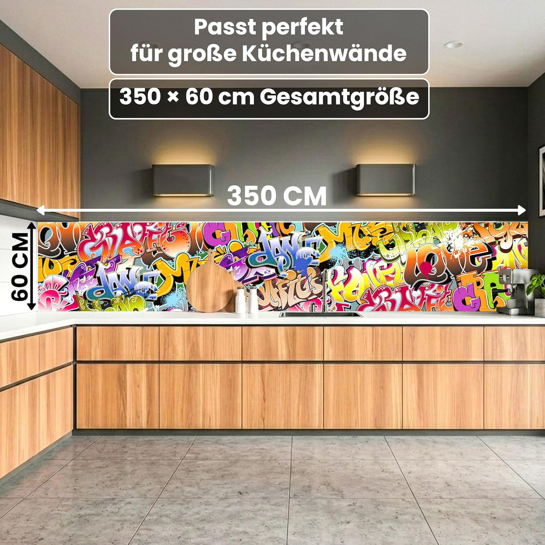 DIMEX Küchenrückwand Folie selbstklebend Graffiti | Klebefolie - Dekofolie - Spritzschutz für Küche