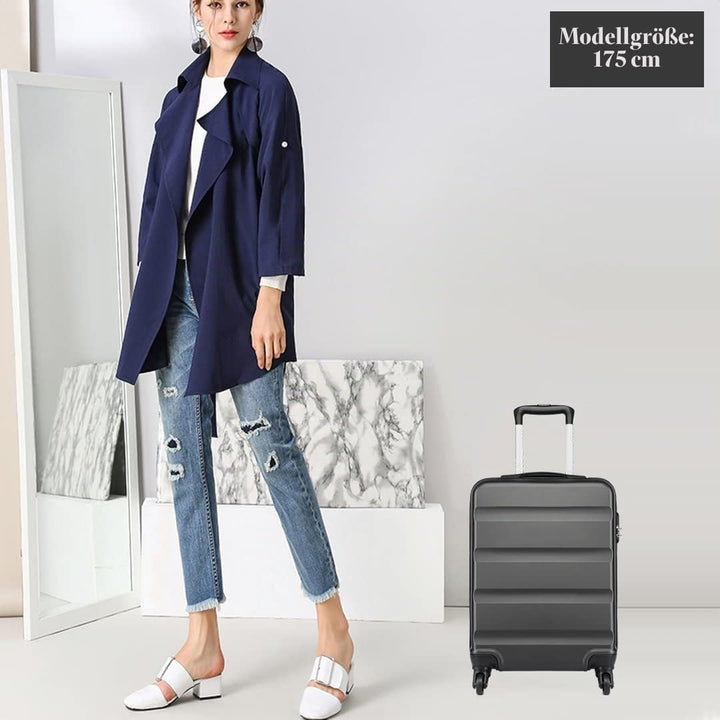 KONO Handgepäck Koffer Klein Reisekoffer mit Rollen und TSA Schloss, Koffer Trolley Handgepäck Flugz