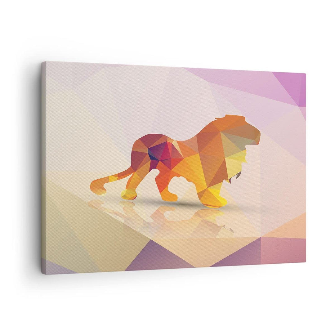 Bilder auf Leinwand Löwe Illustration modern Leinwandbild 70x50cm Wandbilder Dekoration Wohnzimmer S