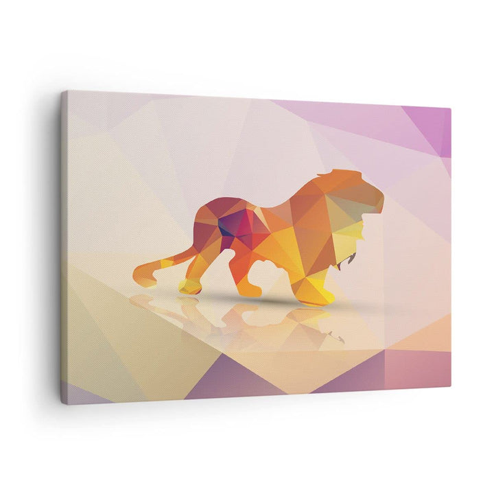 Bilder auf Leinwand Löwe Illustration modern Leinwandbild 70x50cm Wandbilder Dekoration Wohnzimmer S