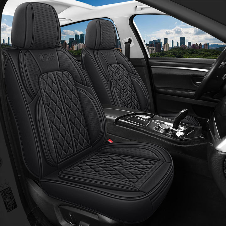 Leder Autositzbezüge, Autositzbezüge Komplettset, Universelle Sitzbezügesets für PKWs, SUVs und Limo