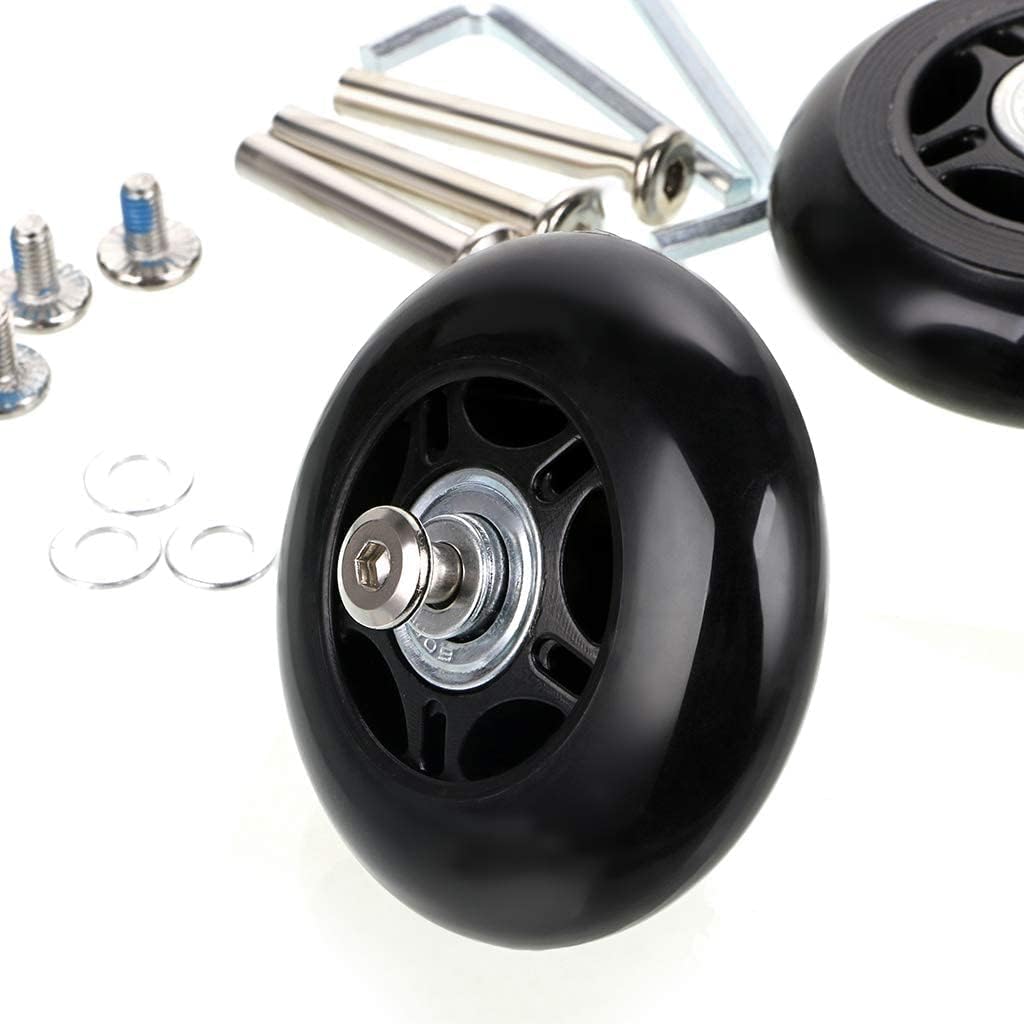 4 Stk 70mm x 24mm Kofferrollen Ersatzrollen für Koffer Luggage Suitcase Wheels Replacement Ersatz Ge