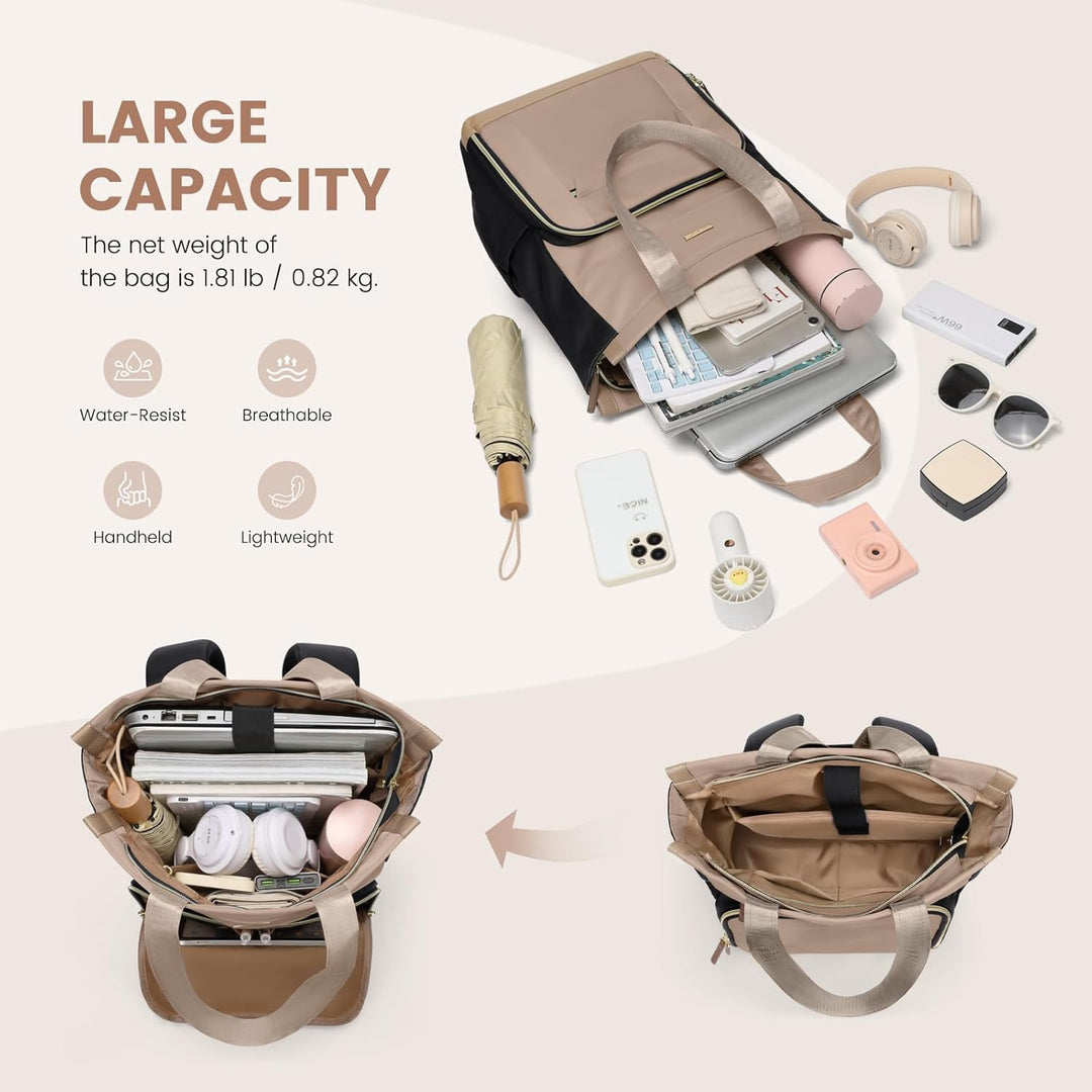 Rucksack Damen, Laptop Rucksack 16 Zoll, Tote Bag Arbeitstasche Backpack Women Gross, Rucksäcke Eleg