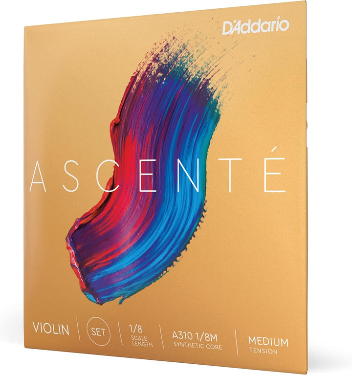 D'Addario Ascenté Geigensaitensatz, 1/8, mittlere Spannung 1/8 Scale Vollständiger Satz, 1/8 Scale V