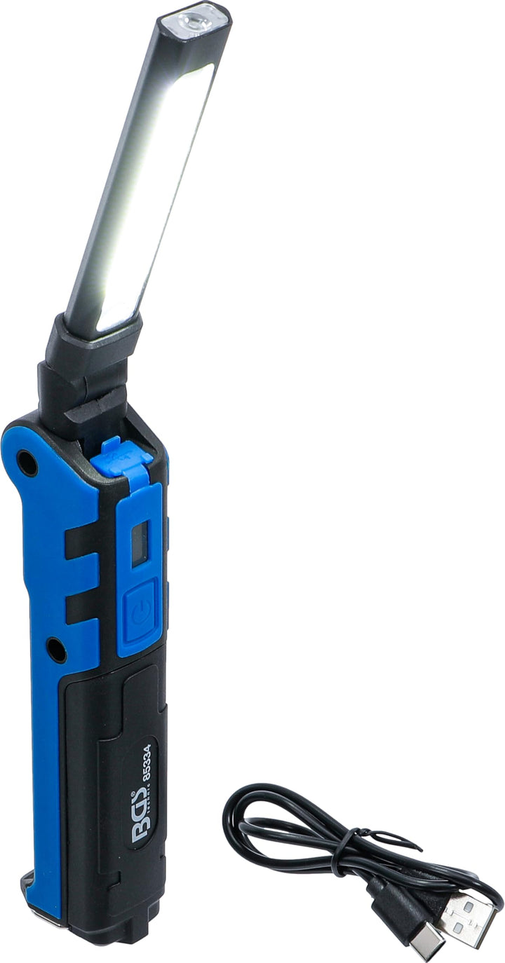 BGS 85334 | Akku-Knicklampe | COB-LED 5 W | 360 lm | USB-C | Kopflicht 3 W LED, 150 lm | Lampenkopf
