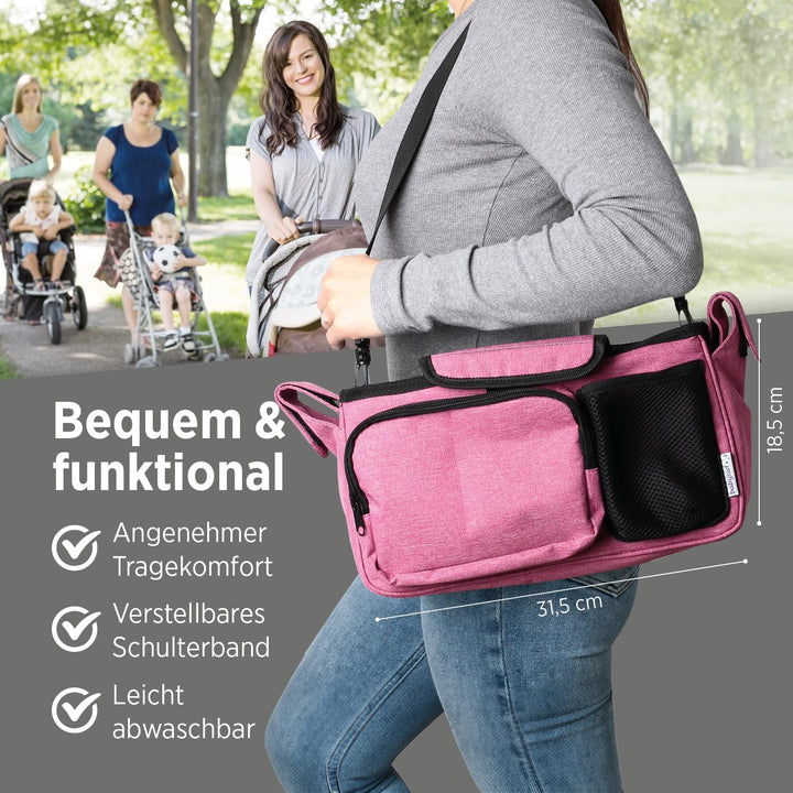 Kinderwagen Organizer BO 200 | Babytasche | Kinderwagen Zubehör | Praktische Innenaufteilung | Wicke