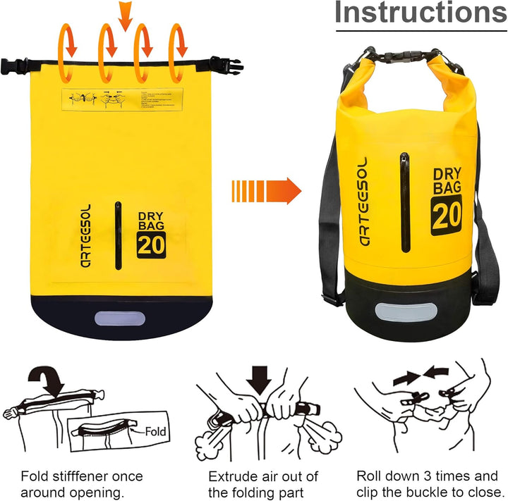 Dry Bag - 5L 10L 20L 30L Waterproof trockener Beutel/Sack wasserdichte Tasche mit Langem justierbare